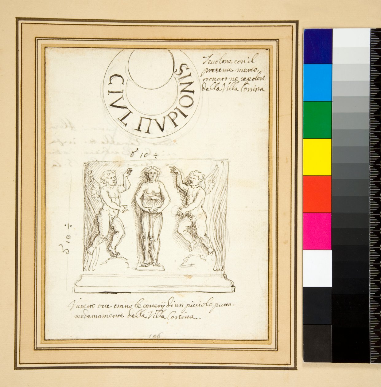 Tijolo e um vaso (caneta) de Pietro Santi Bartoli