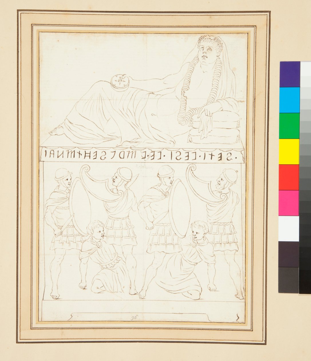 Urna etrusca (caneta e tinta) de Pietro Santi Bartoli