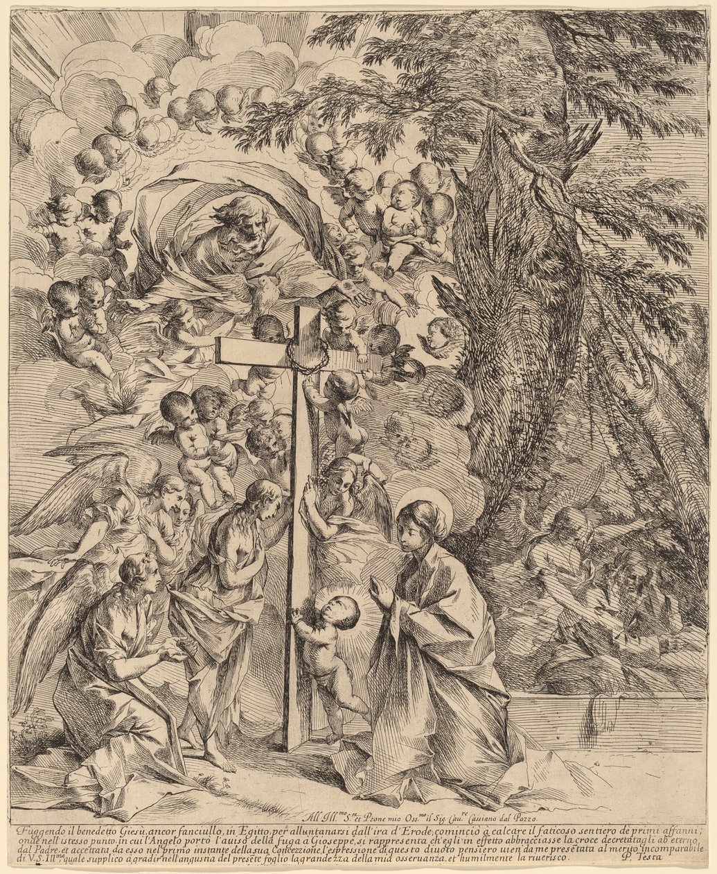 O Menino Jesus Abraçando a Cruz (O Sonho de José) de Pietro Testa