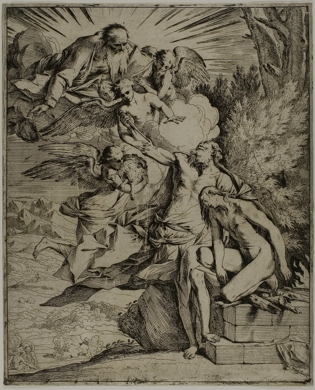 O sacrifício de Isaque de Pietro Testa
