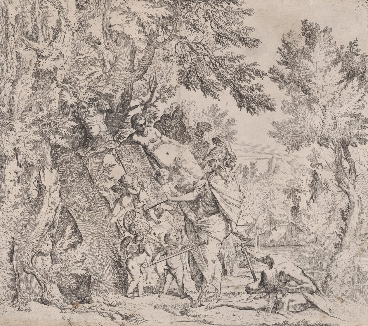 Vênus dando armas a Enéias, ca. 1638-40. de Pietro Testa