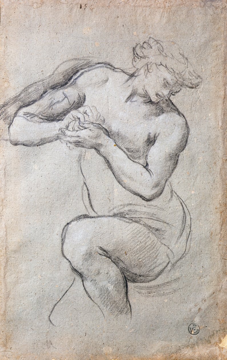 Figura masculina, Estudo para Bacchus na Idade do Afresco de Prata de Pietro da Cortona