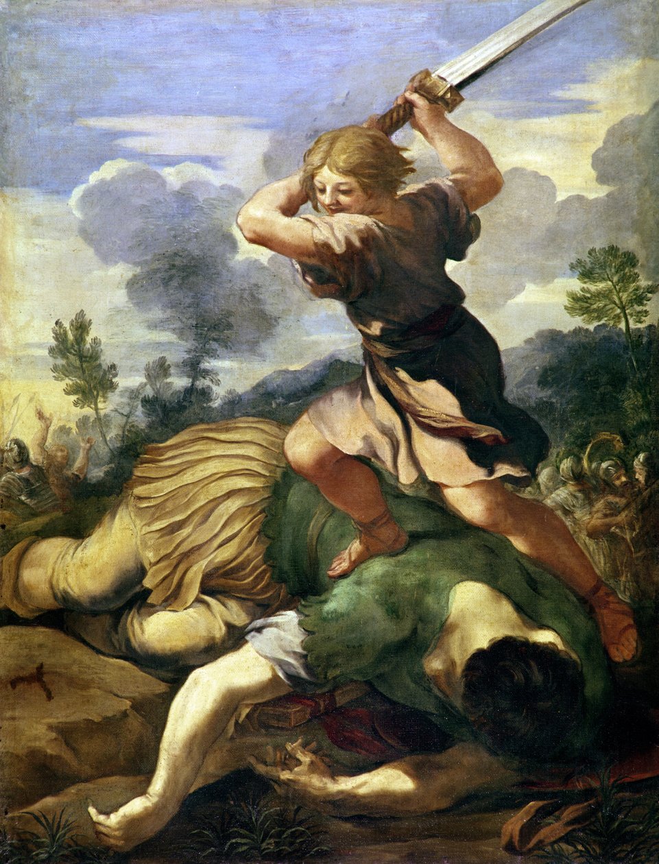 David a matar Golias (óleo sobre tela) de Pietro da (1596 1669) Cortona