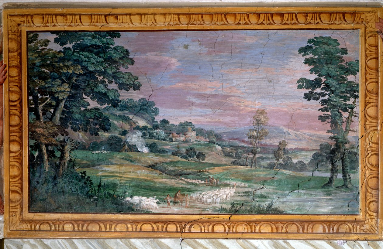 Paisagem - óleo sobre tela de Pietro da Cortona
