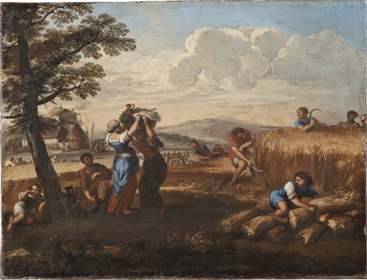 Paysage avec scene de moisson - Landscape with Harvesting, de Cortona, Pietro da (1596-1669) (Pierre de Cortone). Óleo sobre tela. Dimensão : 50x65 cm. Nationalmuseum Estocolmo de Pietro da Cortona