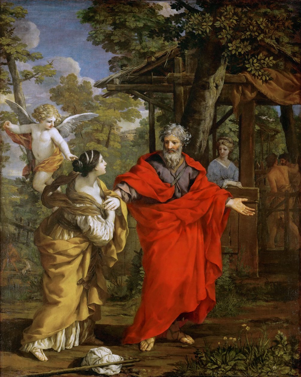 Regresso de Hagar - Pietro da Cortona (1596-1669). Óleo sobre tela, ca. 1637. Dimensão : 124x99,5 cm. Museu de História de Arte, Vienne de Pietro da Cortona
