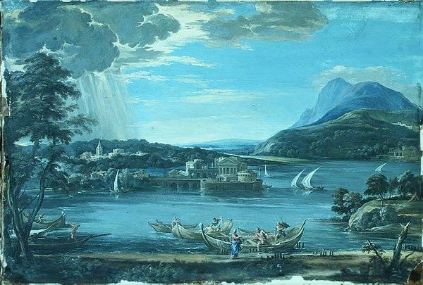 A Chamada das SS. Pedro e André, c.1800 (gouache) de Pietro da (after) Cortona