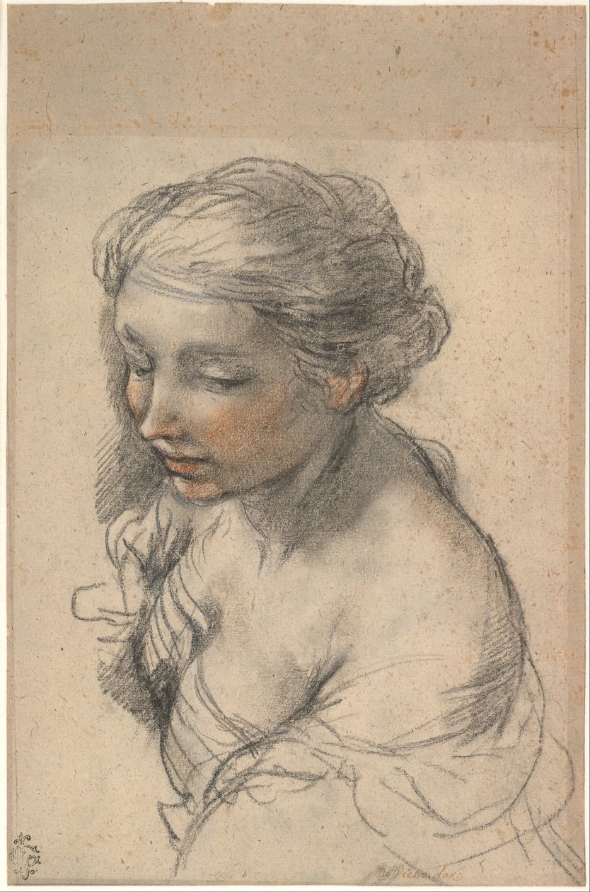 Busto de uma jovem virada para a esquerda, 1637 de Pietro da Cortona