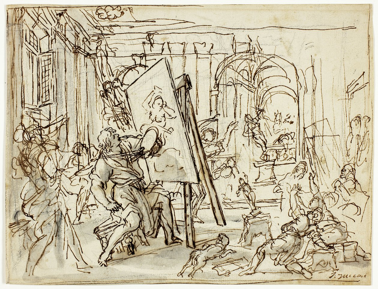 Terramoto no atelier de um artista de Pietro da Cortona