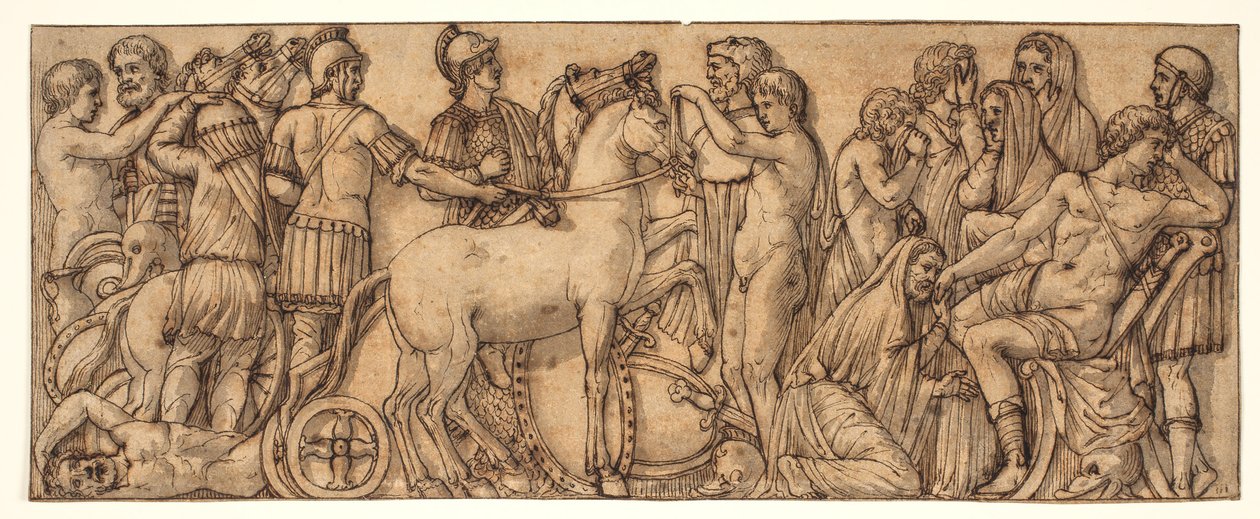 Friso de um sarcófago romano (?) de Pietro da Cortona