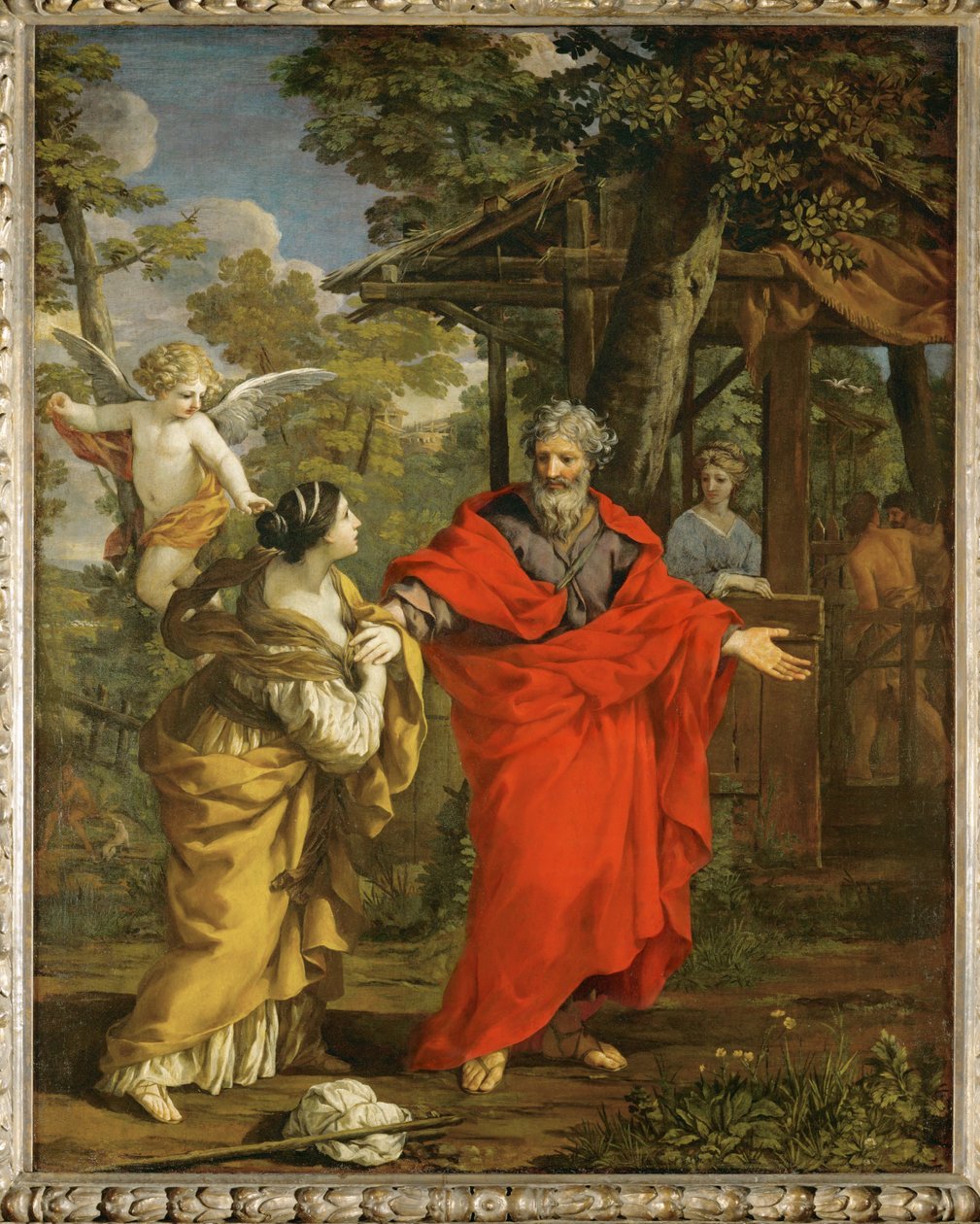 O regresso de Hagar (pintura sobre tela) de Pietro da & Ferri Ciro (1634-89) Cortona
