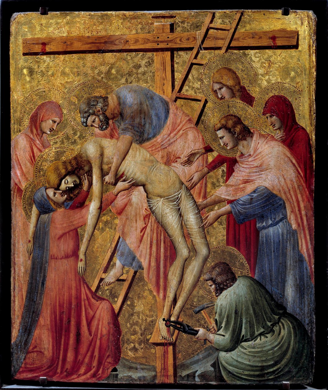 Pieta. "A deposição ou descida da cruz" Altarpiece de Pietro da Rimini (1ª metade do século XIV) Sol. 0,43x0,35 m. de Pietro da Rimini