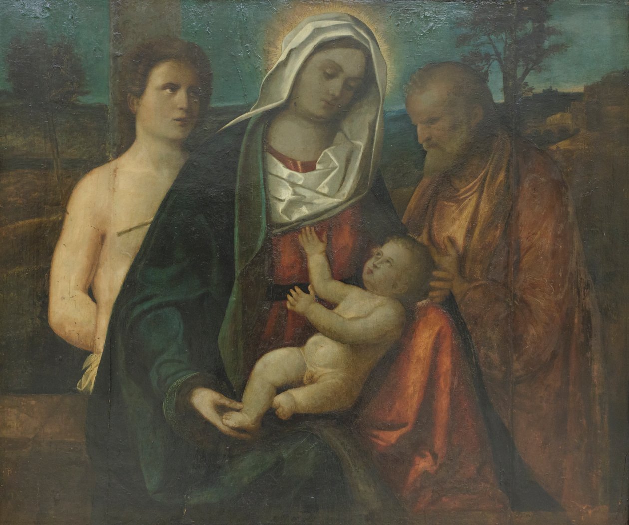 Sagrada família com São Sebastião (pintura) de Pietro degli Ingannati