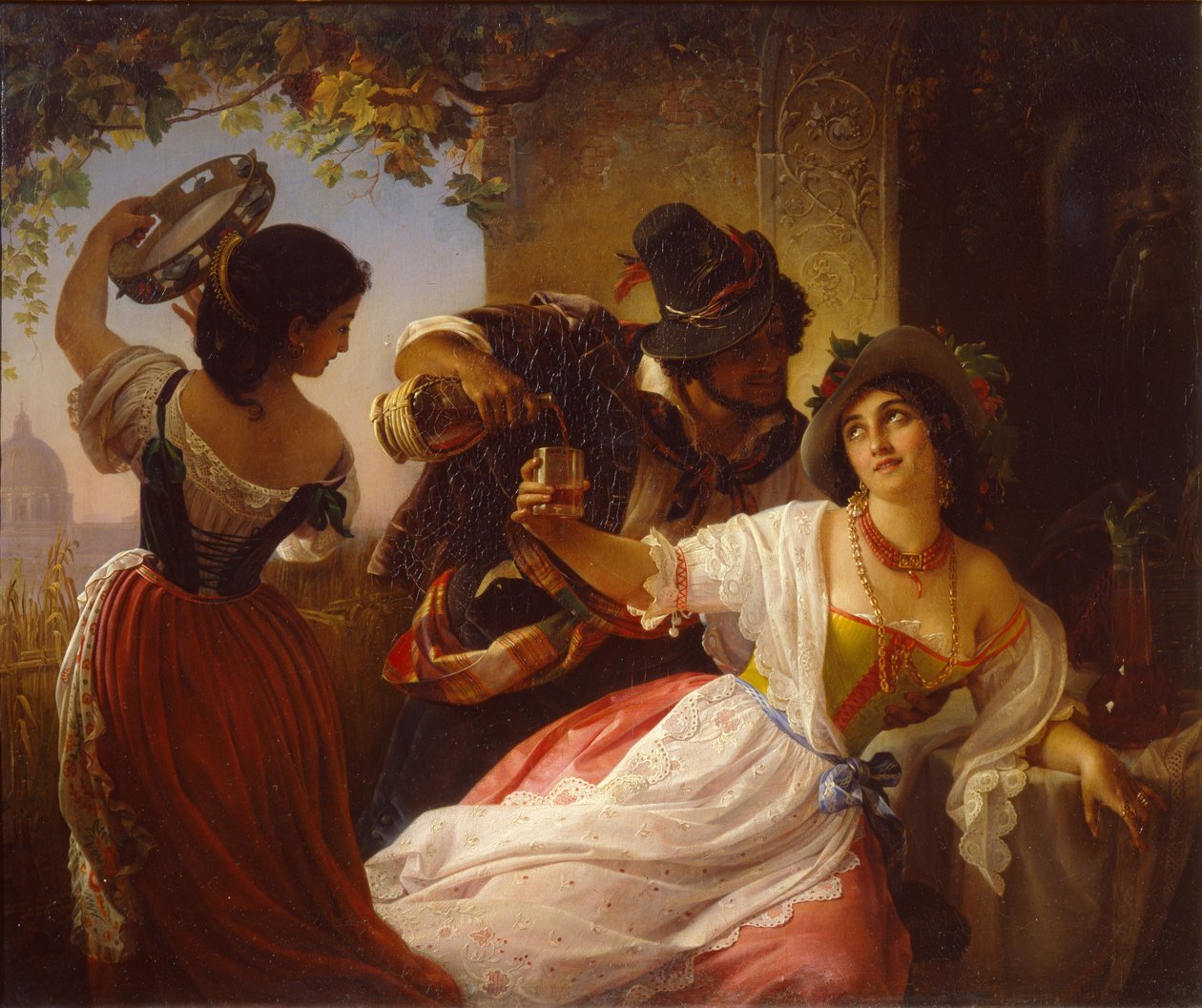 Celebração de outubro em Roma, 1851 de Pimen Nikitich Orlov