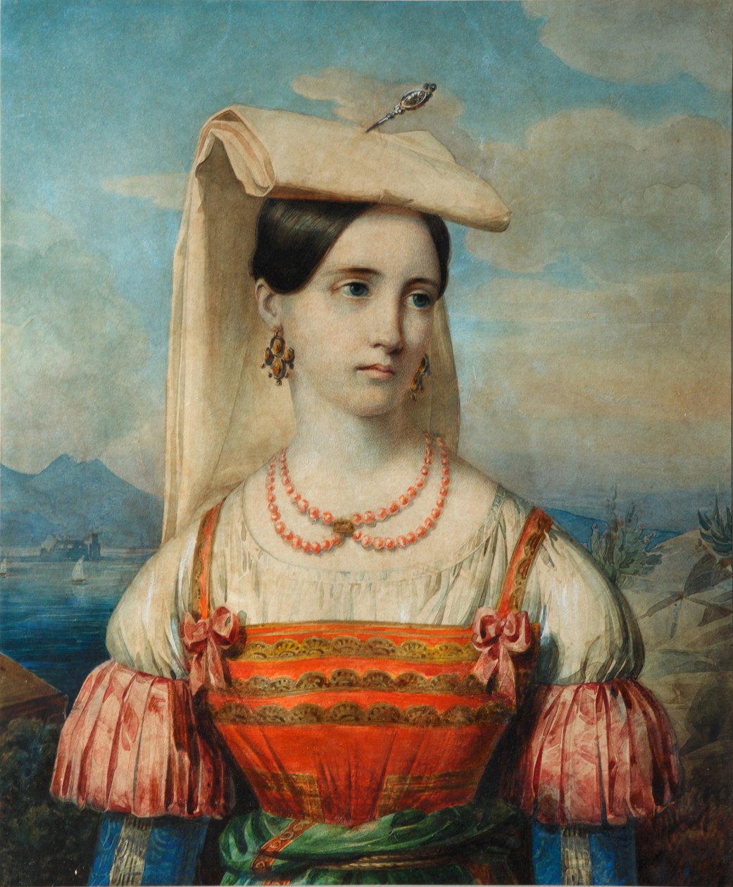 Retrato de Sophia Michailovna Sollogub, década de 1840 de Pimen Nikitich Orlov