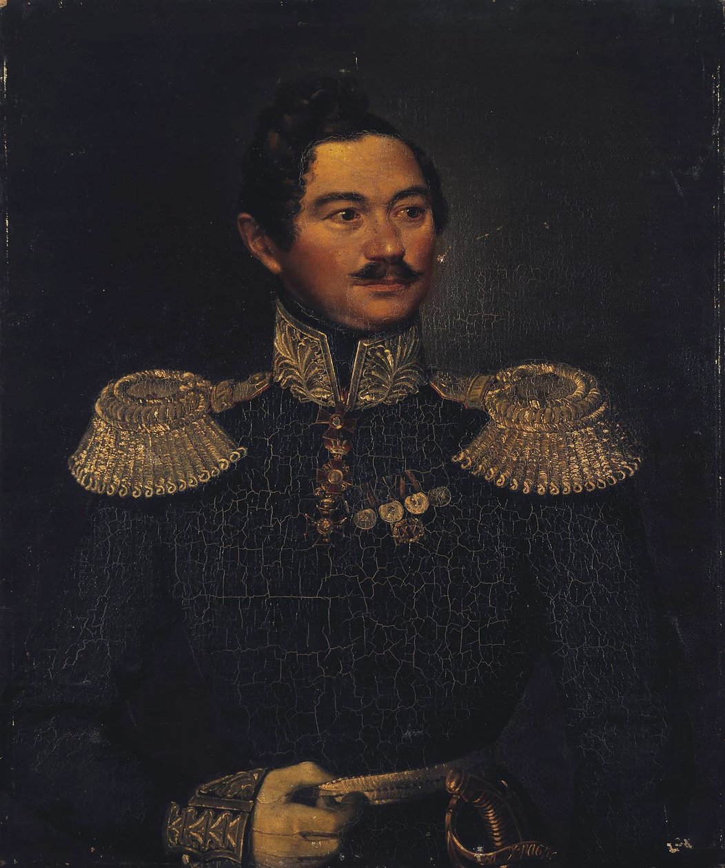 Retrato do general Ivan Alexeyevich Orlov 1795-1874, 1835 de Pimen Nikitich Orlov
