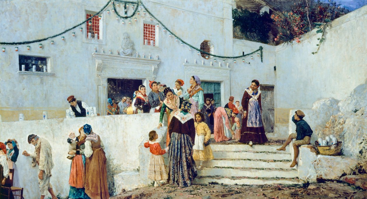 Dia de celebração, por Pio Joris (1843-1921), óleo sobre tela, 93x160 cm de Pio Joris