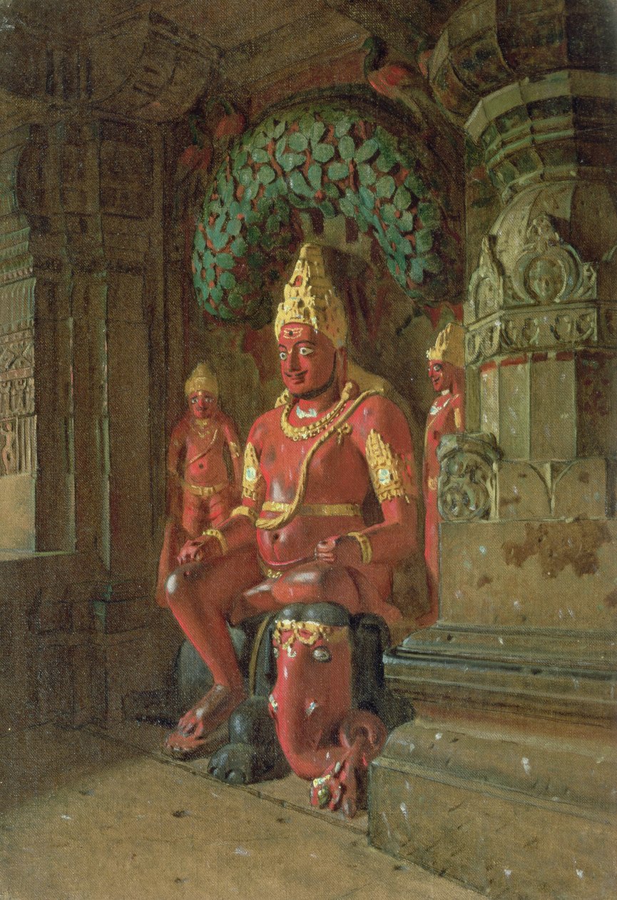 Estátua de Vishnu no Templo Indra, 1874 de Piotr Petrovitch Weretshchagin