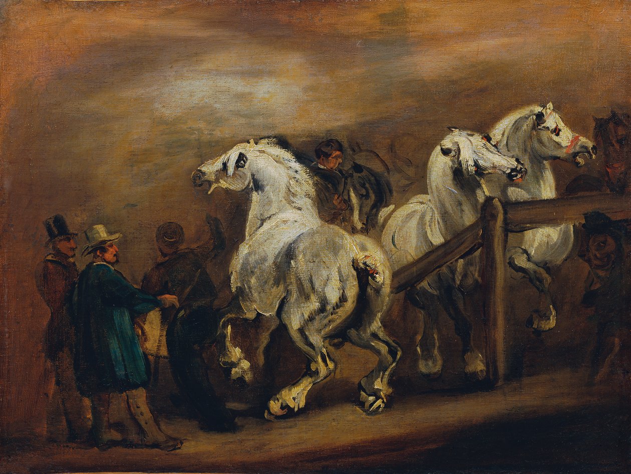 mercado de cavalos de Piotr von Michalowski