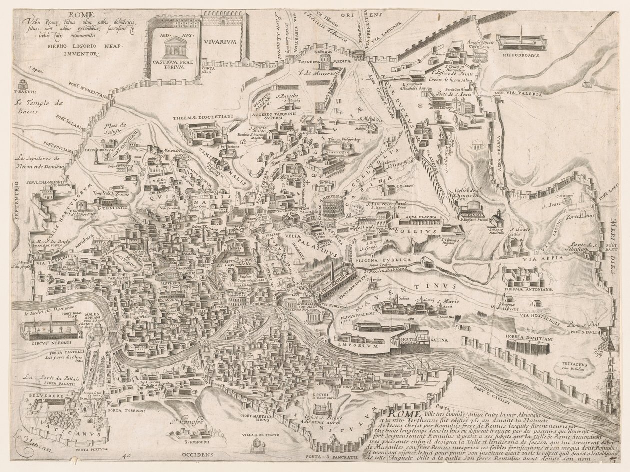 O Espelho da Magnificência Romana: Plano da Roma Antiga, Século XVI., Século XVI. de Pirro Ligorio