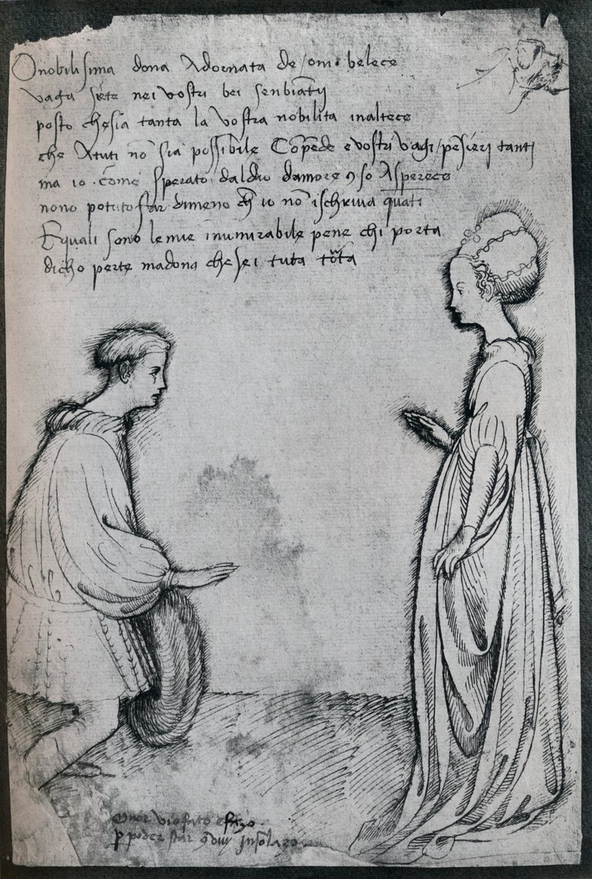 Um dueto do amor, século c15th, 1925 de Antonio Pisanello