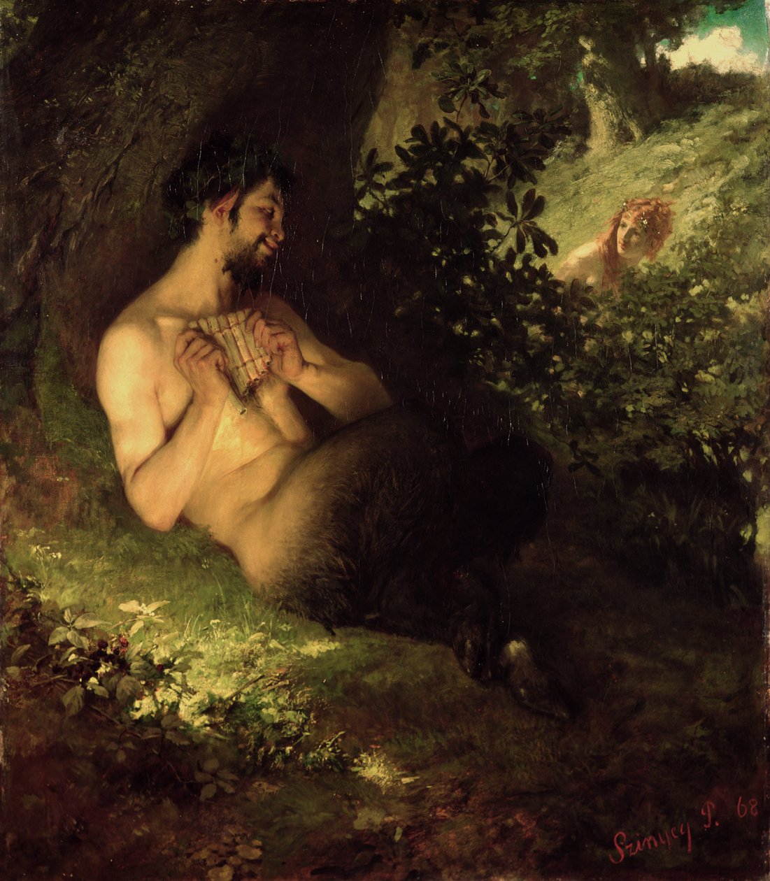 Fauno e ninfa, 1868 de Pál Szinyei Merse