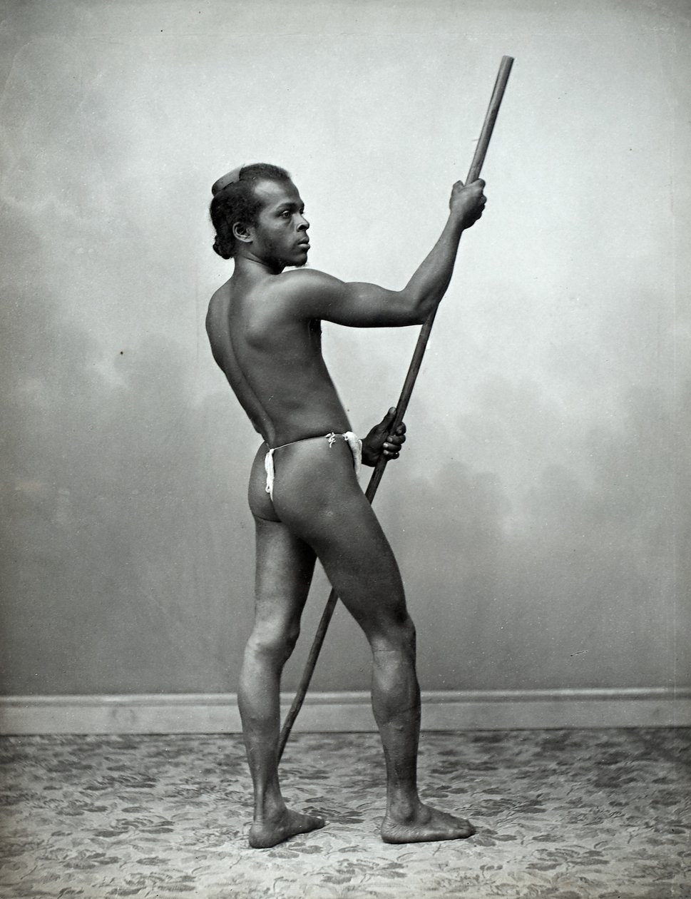 Homem, Sri Lanka (impressão prateada de gelatina) de Plate and Co.