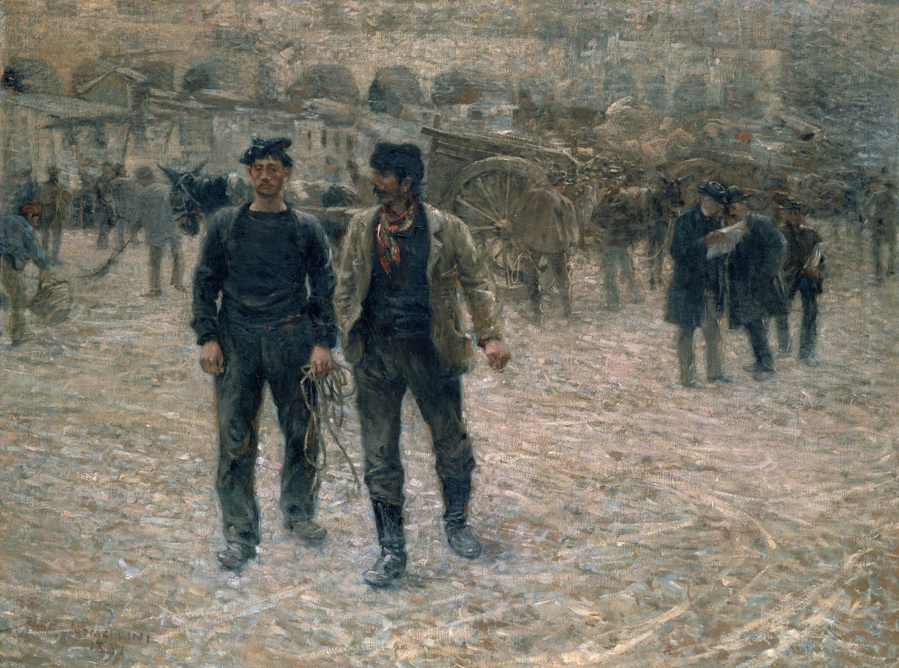 Piazza Caricamento, Gênova, 1891 de Plinio Nomellini