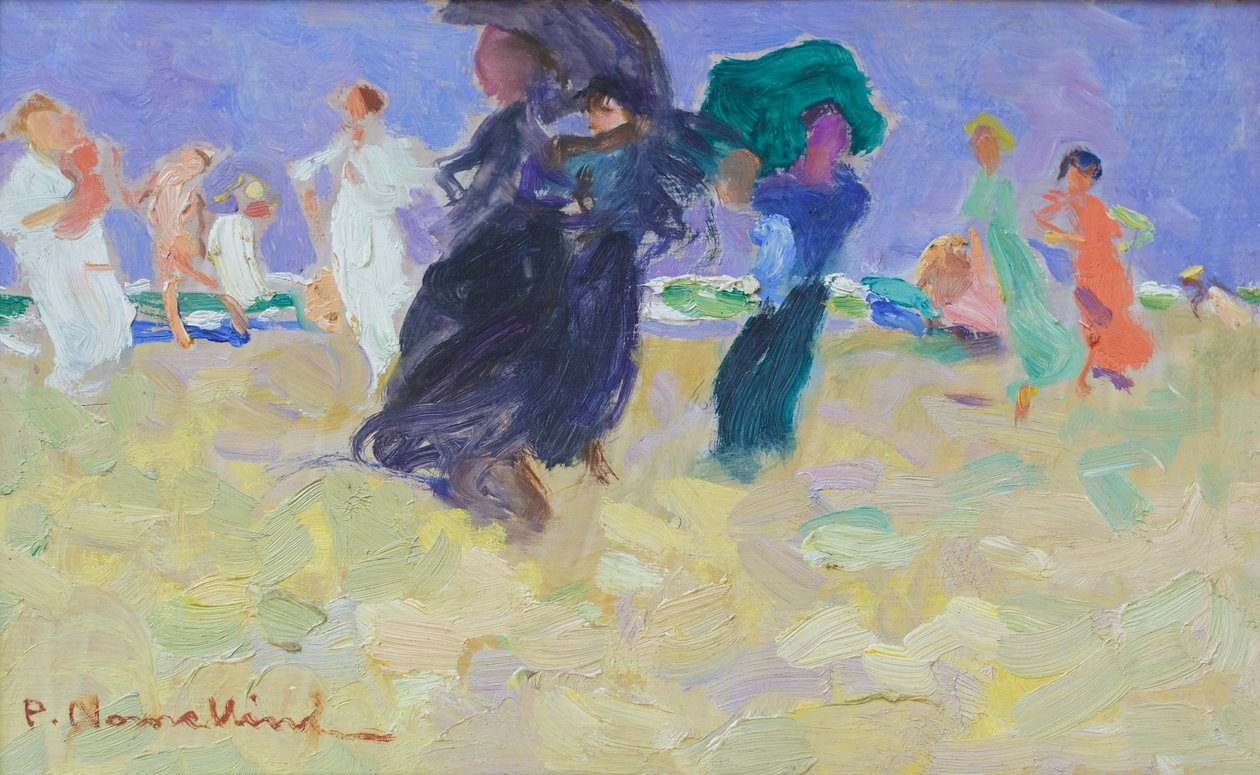 Manhã no mar, c.1920 (óleo sobre painel) de Plinio Nomellini