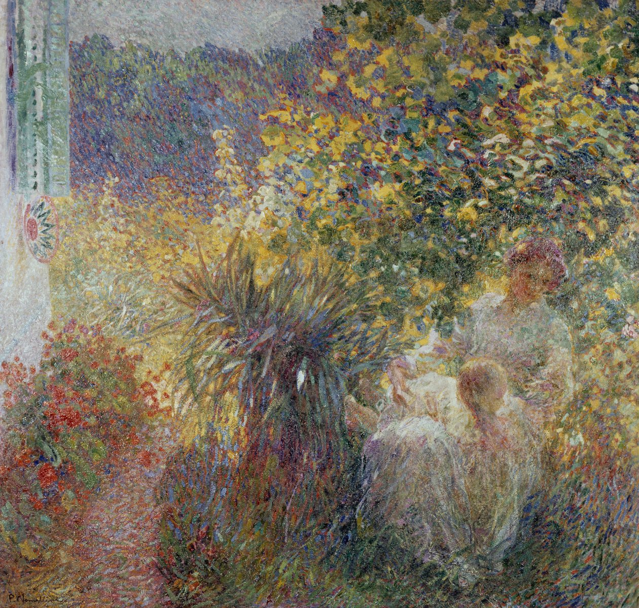 Mãe e filho no jardim de Plinio Nomellini