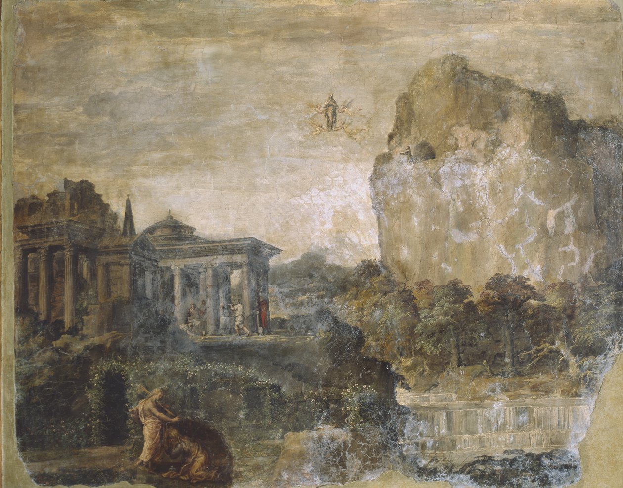 Detalhe das histórias de Santa Catarina e Santa Maria Madalena de Polidoro da Caravaggio
