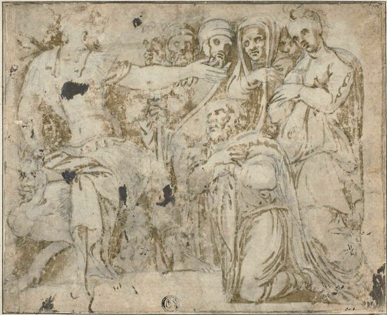 Família de Dario antes de Alexandre de Polidoro da Caravaggio
