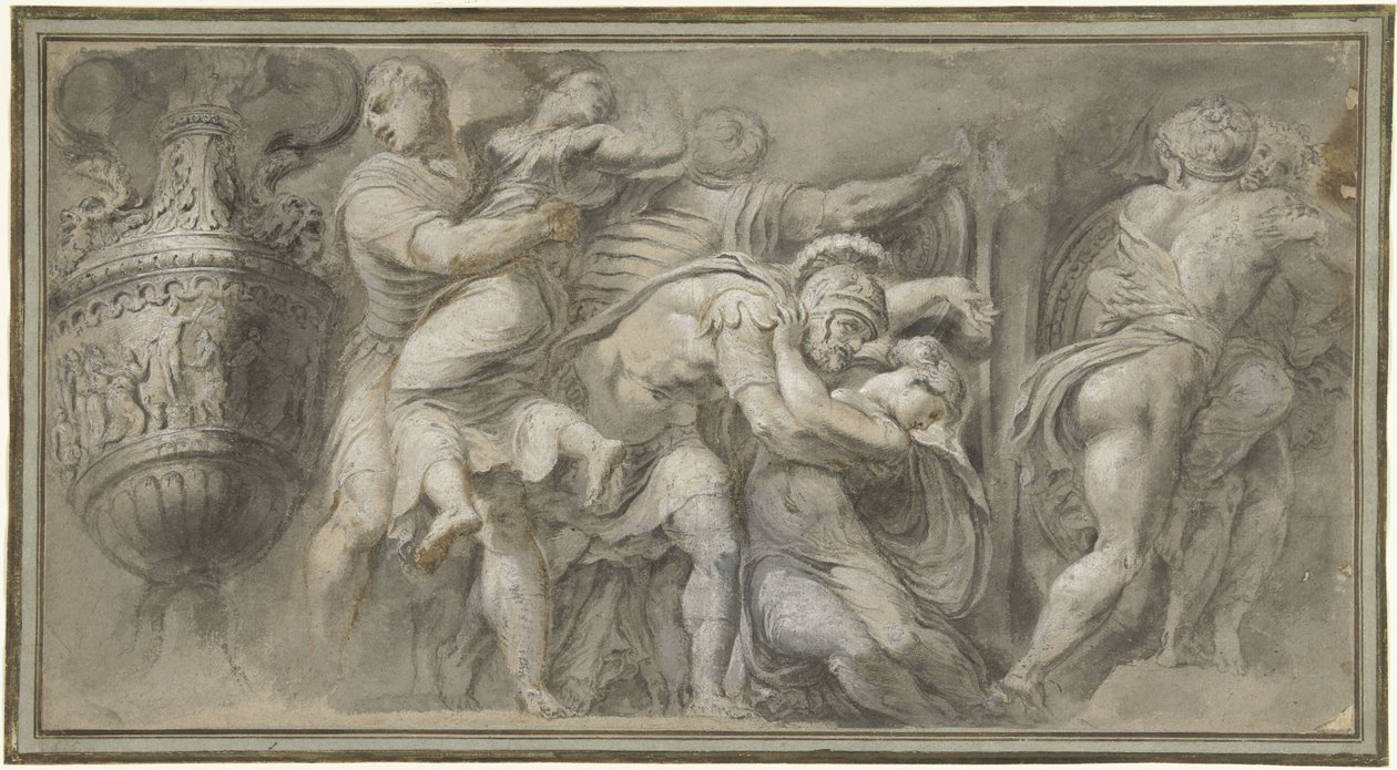 Assalto à Sabine virgem de Polidoro da Caravaggio