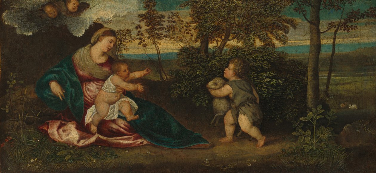 Madonna and Child and the Infant Saint John in a Landscape, 15401550. de Polidoro da Lanciano