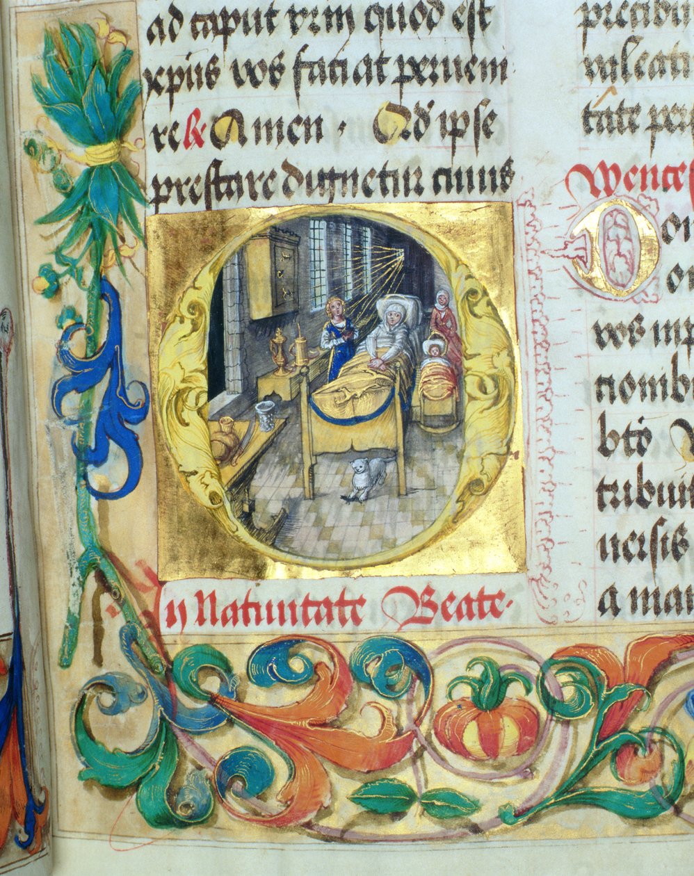 Nascimento da Virgem Maria do Pontifício do Bispo Erasmo Cioleque, c.1510 (têmpera e ouro sobre pergaminho) de Polish School