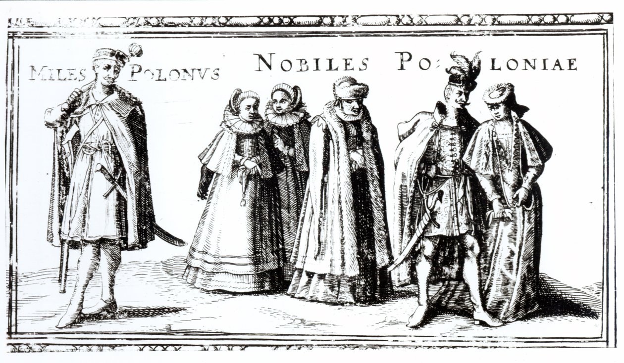 Nobreza polonesa (gravura) (foto do bw) de Polish School