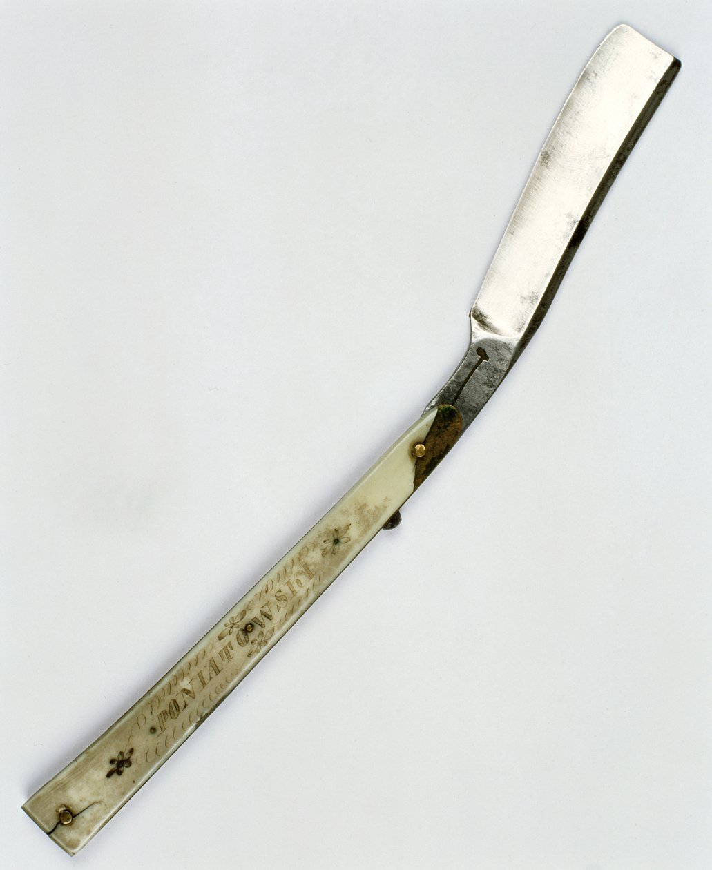 Príncipe Joseph Poniatowskis (1763-1813) navalha de corte na garganta (aço e osso) de Polish School