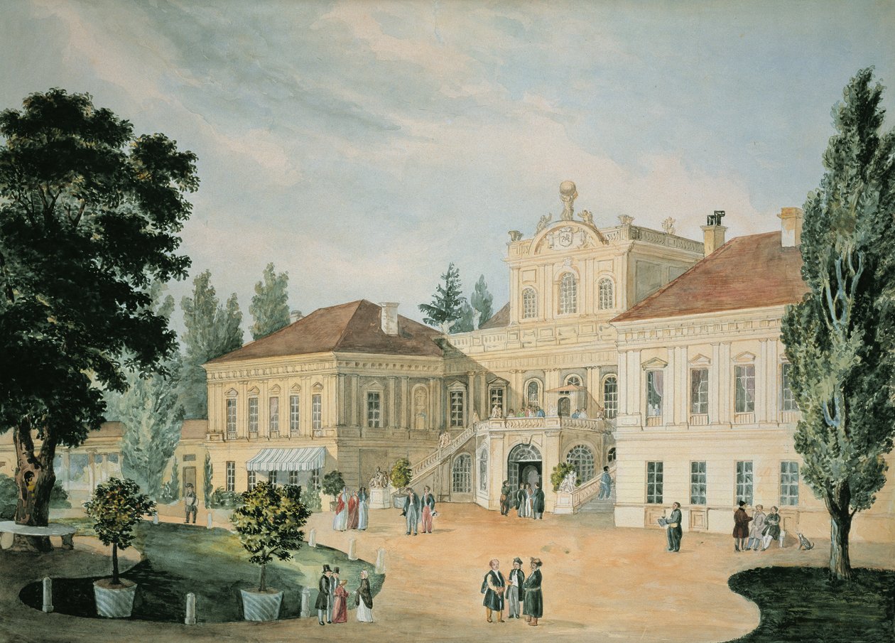 Palácio Pulawy, 1842 (wc no papel) de Polish School