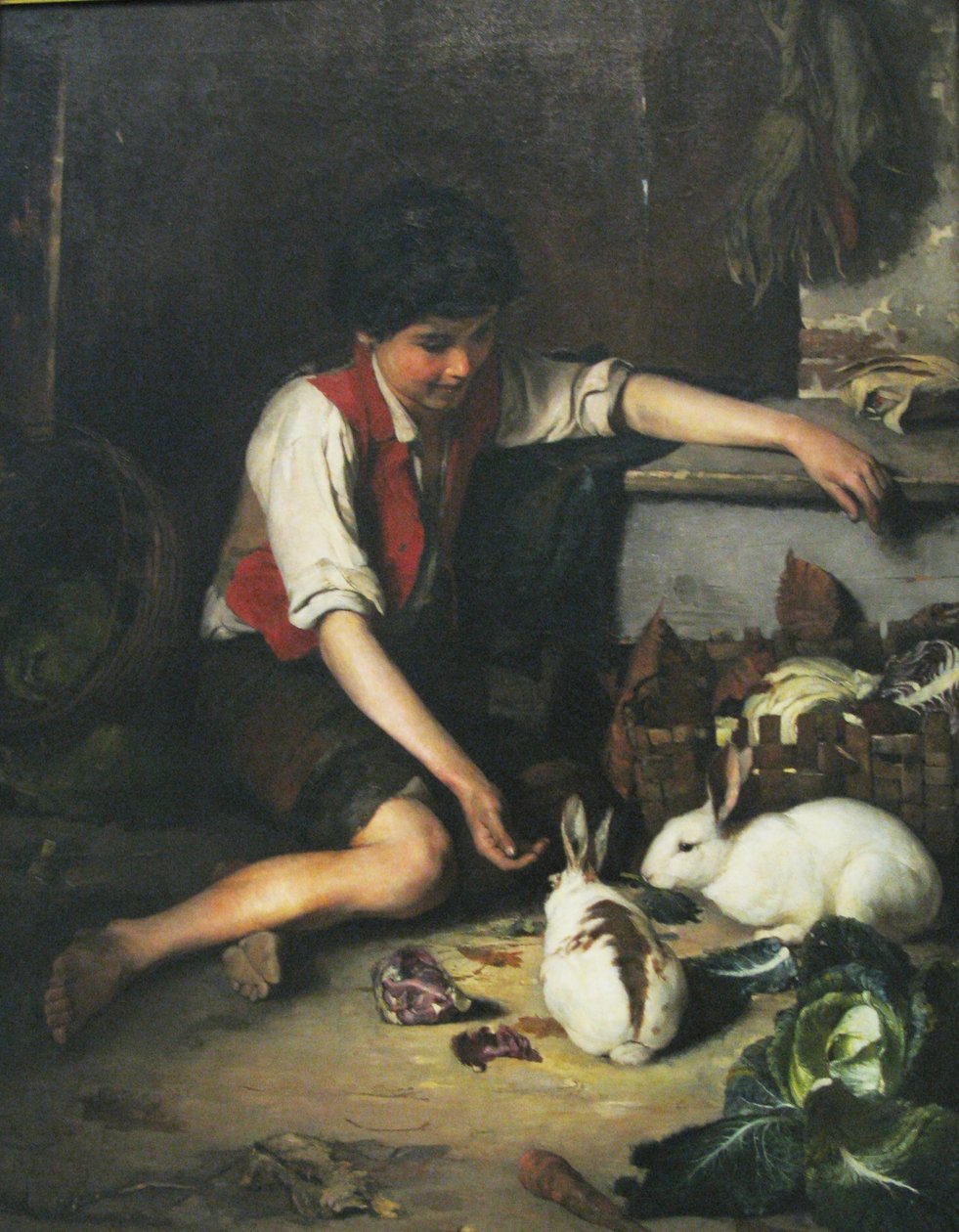 Criança com rabbitsn: n de Polychronis Lembesis