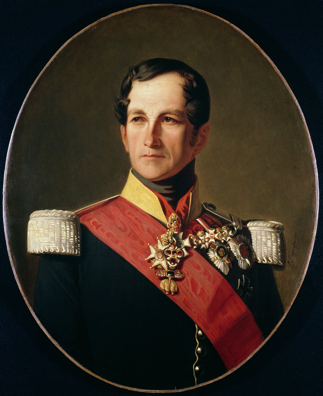 Retrato de Leopold I (1790-1865) de Saxe-Cobourg-Gotha no Uniforme de um Cuirassier de Polydore Beaufaux