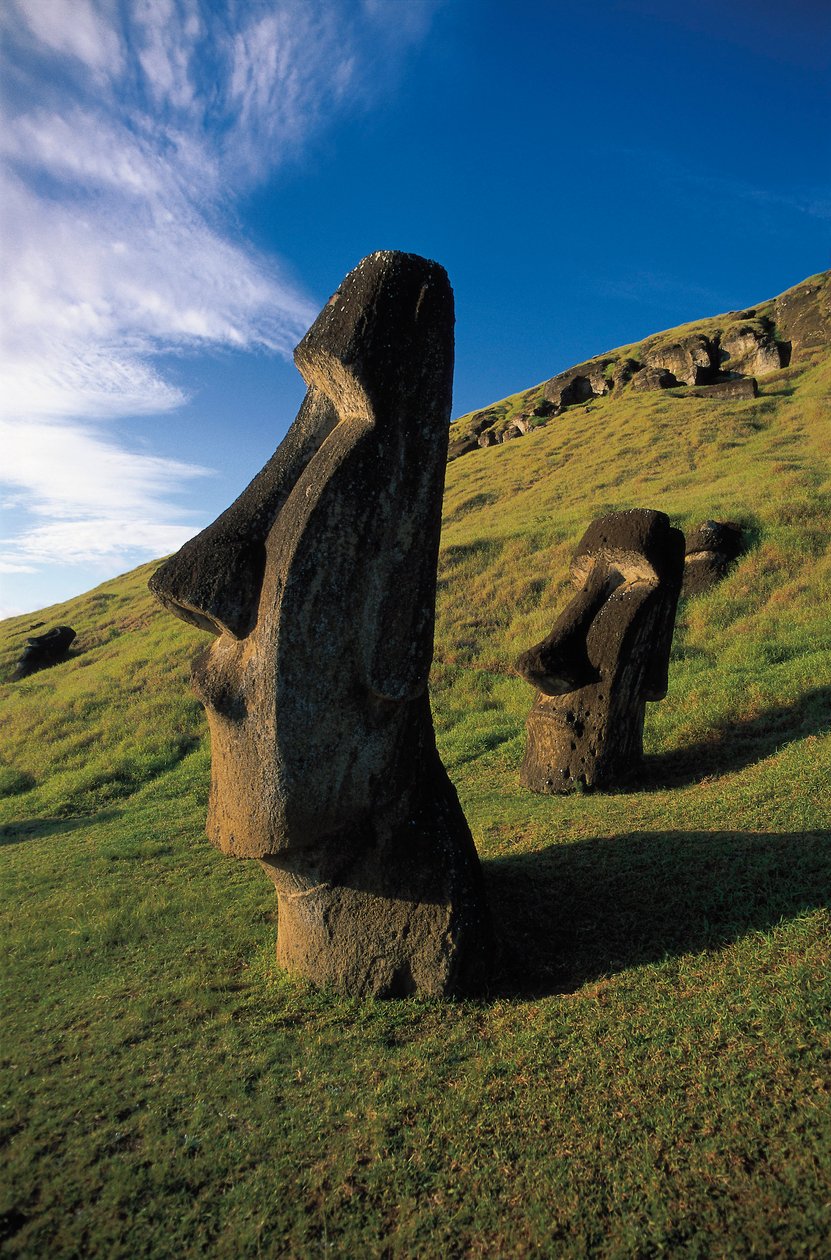 Estátuas de Moai, Parque Nacional Rapa Nui, Ilha de Páscoa, Chile de Polynesian Polynesian