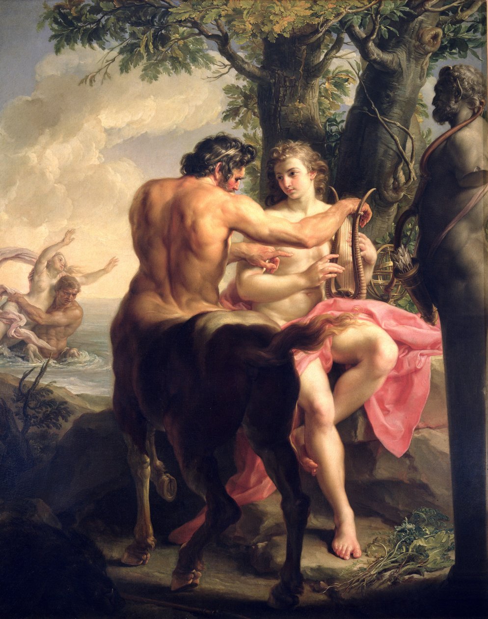 A educação de Aquiles por Chiron, 1746 de Pompeo Girolamo Batoni