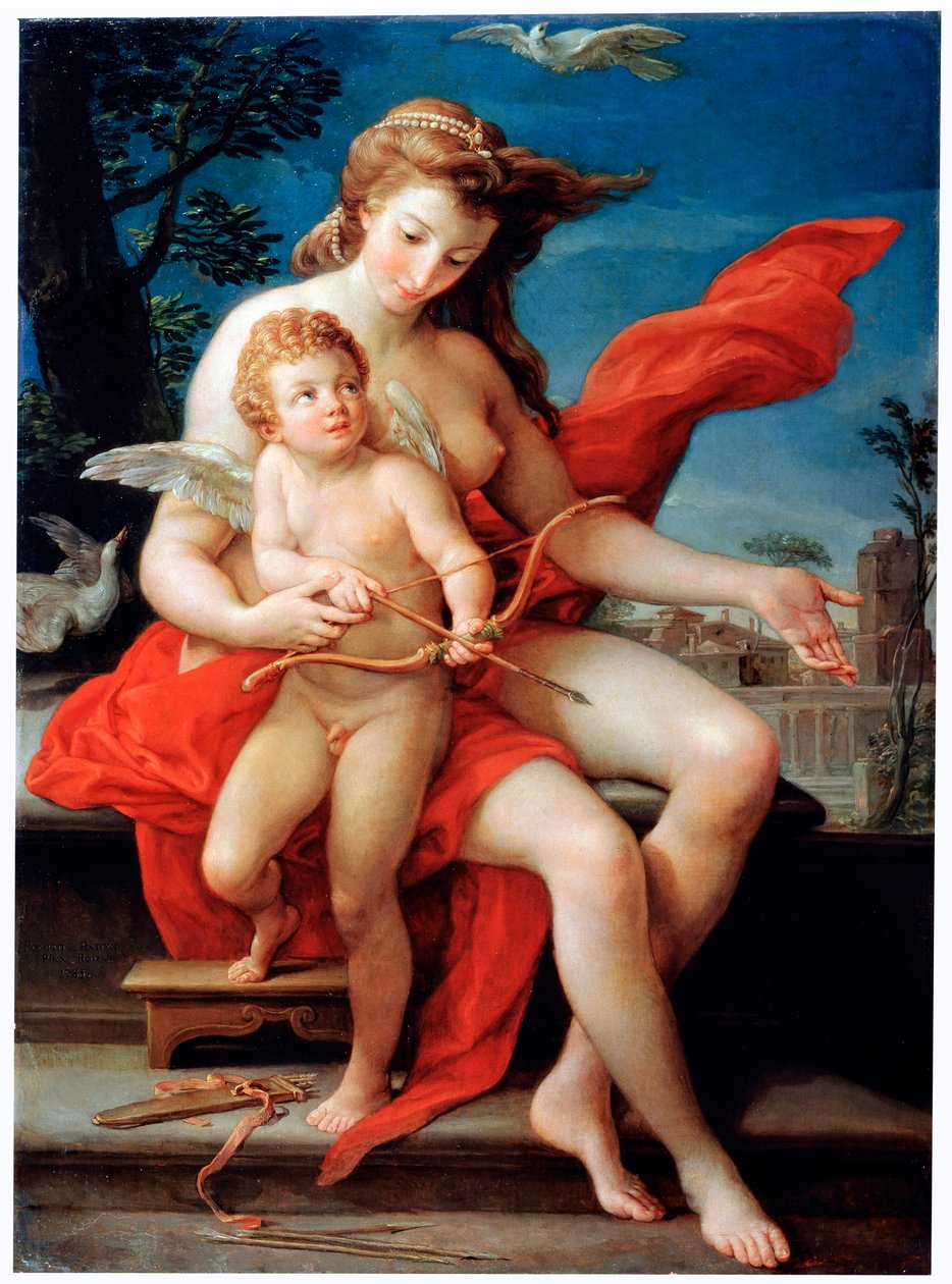Vênus e Cupido, 1785. de Pompeo Batoni