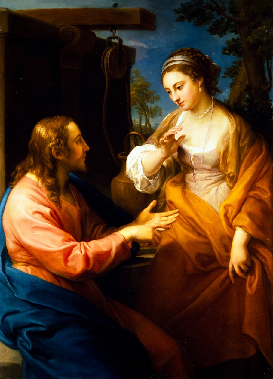 Cristo e a mulher de Samaria de Pompeo Girolamo Batoni