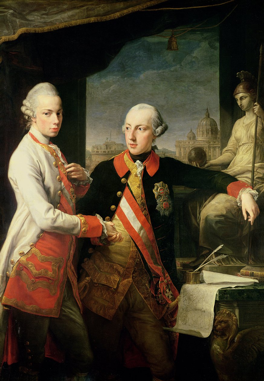 Kaiser Joseph II (1741-90) e o Grão-Duque Leopold da Toscana de Pompeo Girolamo Batoni