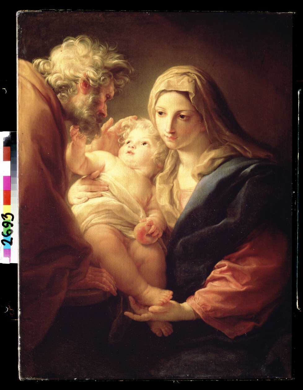 ""A Sagrada Família"" (A Sagrada Família) Pintura de Pompeo Girolamo Batoni (1708-1787) por volta de 1740 Museu Pushkin, Moscou de Pompeo Girolamo Batoni
