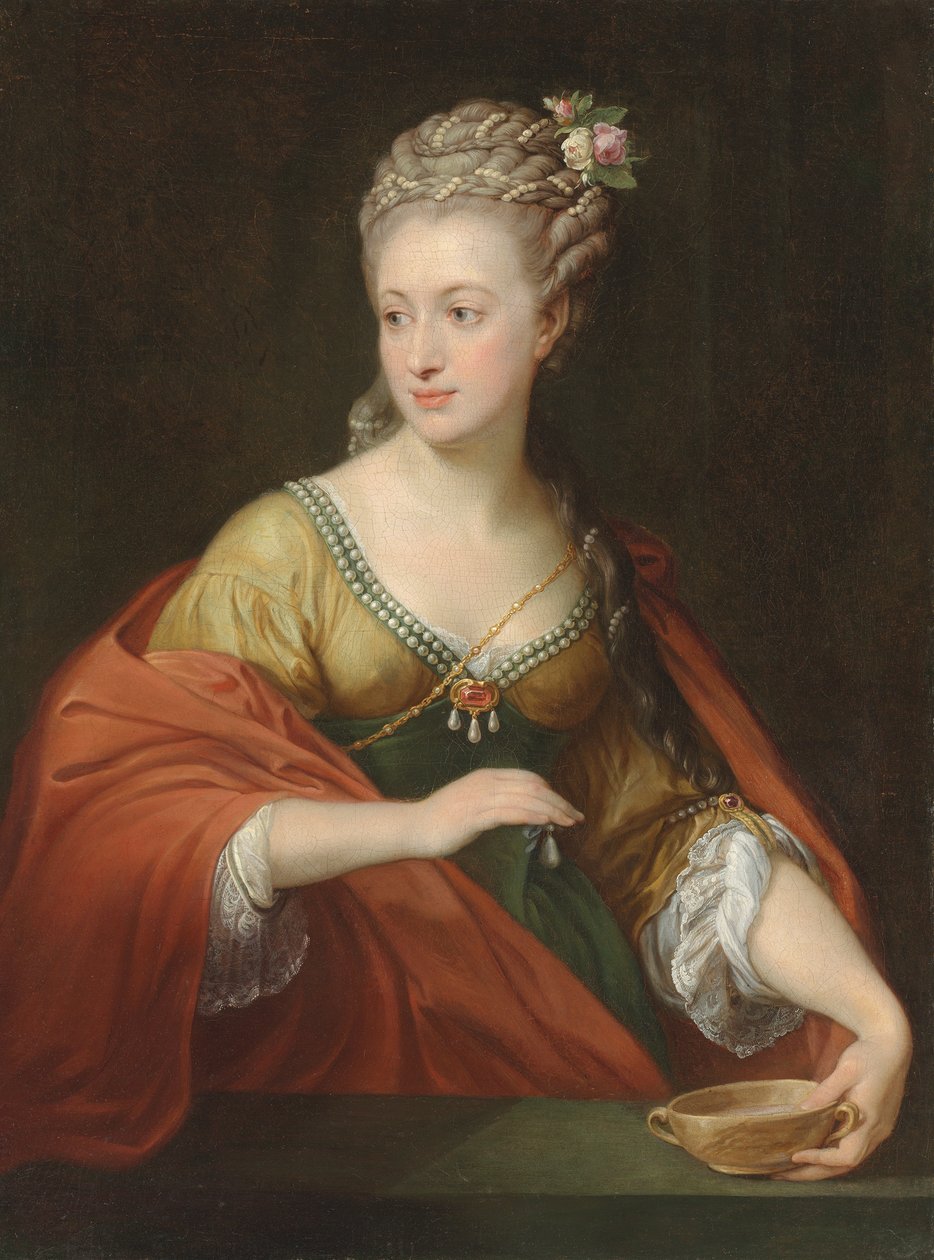 Retrato de Alexandra Evtikhievna Demidova 1724-1789 como Cleópatra, início dos anos 1770. de Pompeo Girolamo Batoni