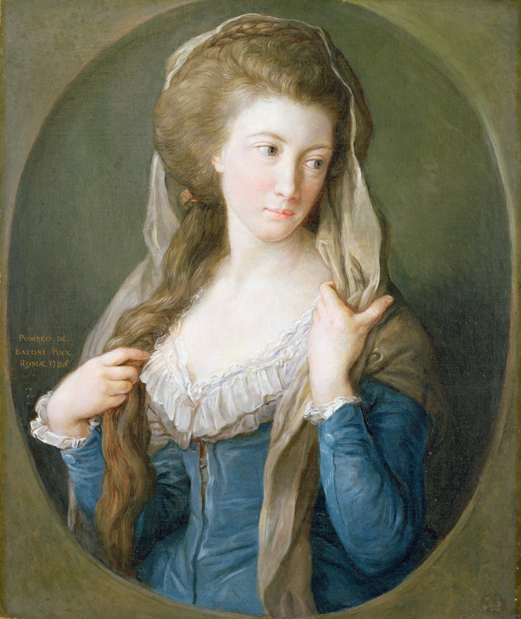 Retrato de uma mulher, tradicionalmente identificado como Margaret Stuart, Lady Hippisley de Pompeo Girolamo Batoni