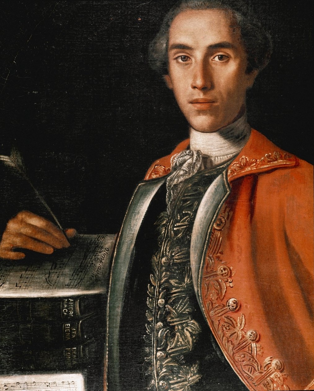 Retrato do compositor italiano Leonardo Leo (1694-1744) Pintura de Pompeo Batoni (1708-1787) Nápoles, Conservatorio di Musica San Pietro a Majella de Pompeo Girolamo Batoni