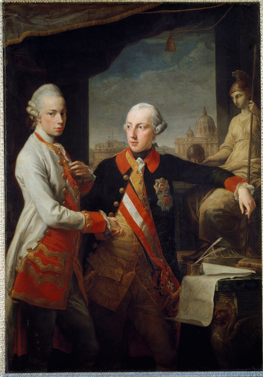 Retratos dos irmãos Leopoldo II de Habsburgo-Lorena, Grão-Duque da Toscana e José II do Santo Império de Pompeo Girolamo Batoni